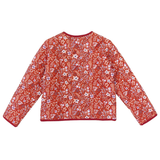 Girl's Quilted Jacket with Floral Print - My Little J