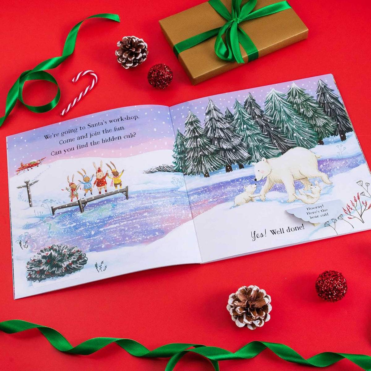 We're Going to Santa's Workshop : A Christmas Lift-the-Flap Adventure (The Bunnies of Hoppity Hill) – inside pages