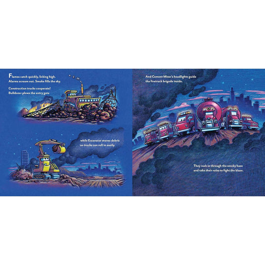 Construction Site Firefight – inside pages
