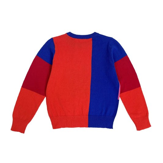 Boy's Merino Wool Intrasia Color Blocking Sweater - My Little J