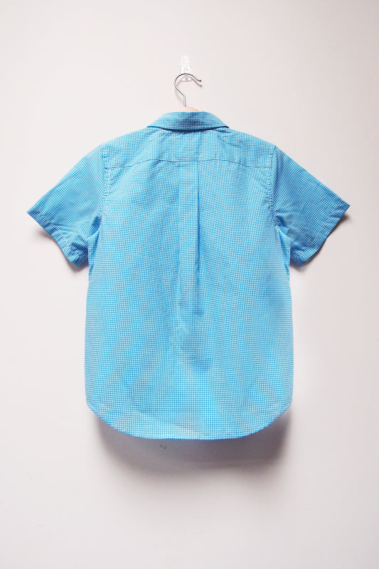 S/S Gingham Shirt - Blue - My Little J