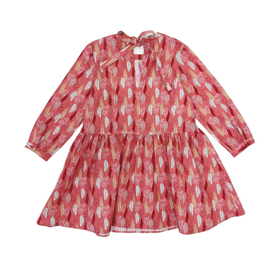 Girl's LS leaves print Dress - My Little J