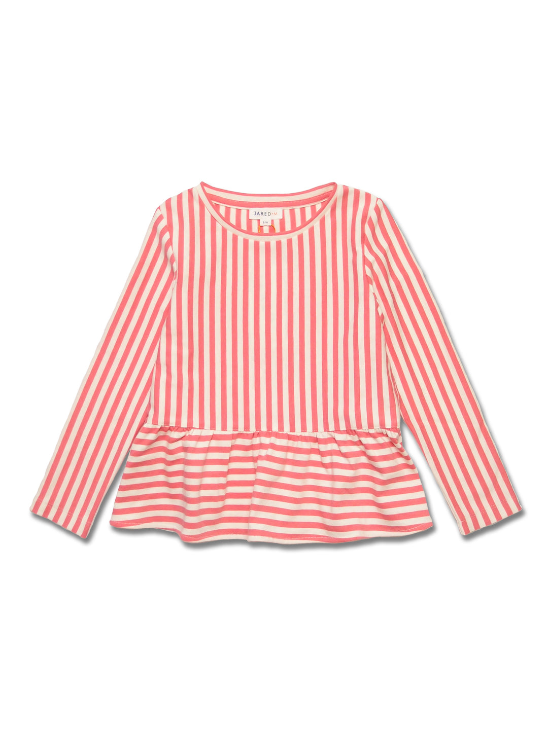 Girl LS Crew Top with Contrast Ruffle - My Little J