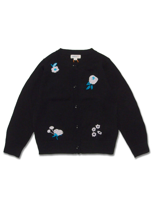 Girl's Merino Wool Floral Embriodary Cardigan - My Little J