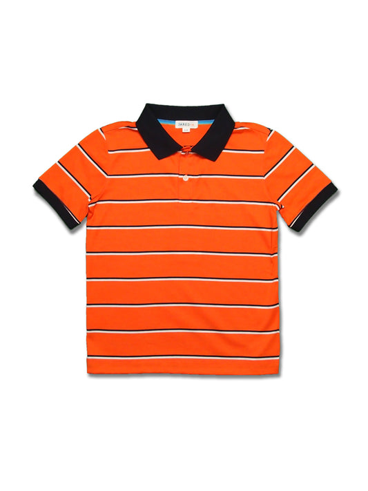 Boy's SS Flat Knit Stripe Polo - My Little J