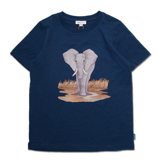 SS Crew Neck Tee with Elephant Print - My Little J