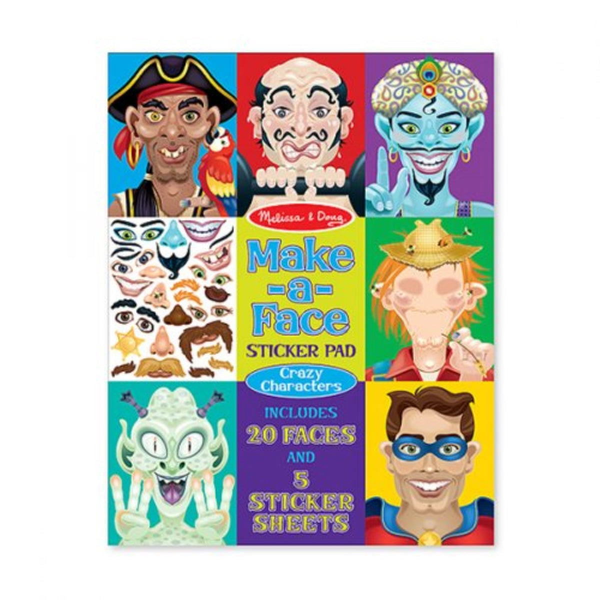 Make-a-Face Crazy Characters Sticker Pad - My Little J