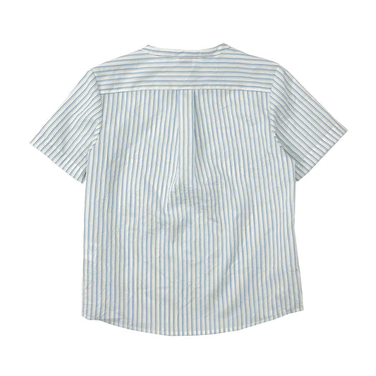 Boy's SS Half placket Band Collar stripe Shirt - My Little J