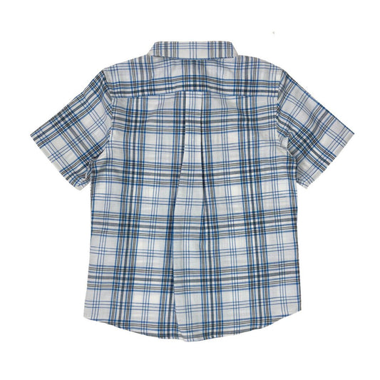 Boys SS Spread Collar Shirt - Azure - My Little J