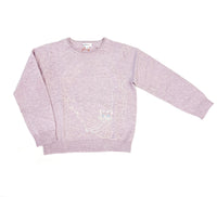 Girl's Merino Wool Blend Cat Love Embriodary Sweater