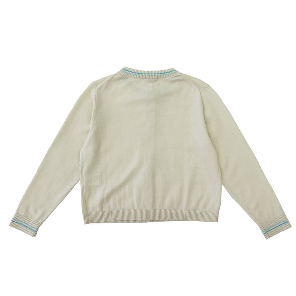 Girl's LS Crew Neck Cardigan