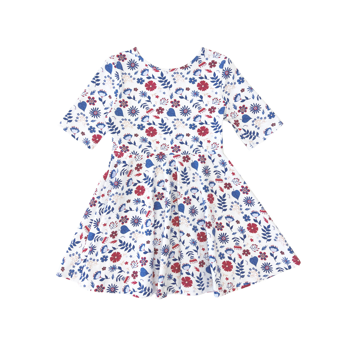 Girl's Floral Knit Dress