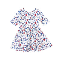 Girl's Floral Knit Dress