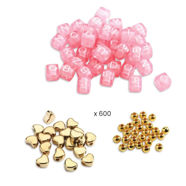 Alphabet beads, Gold