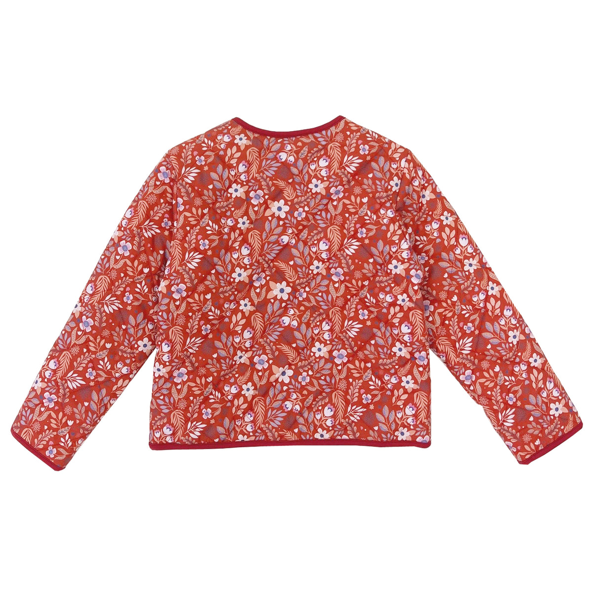 Girl's Quilted Jacket with Floral Print - My Little J