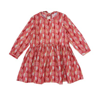Girl's LS leaves print  Dress