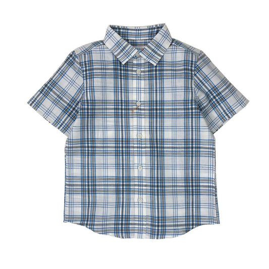Boys SS Spread Collar Shirt - Azure - My Little J