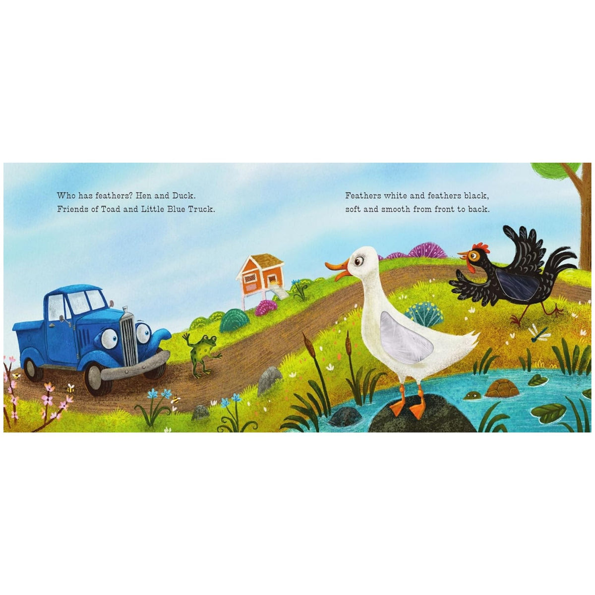 Little Blue Truck Feeling Happy: a Touch-And-Feel Book (Board book)