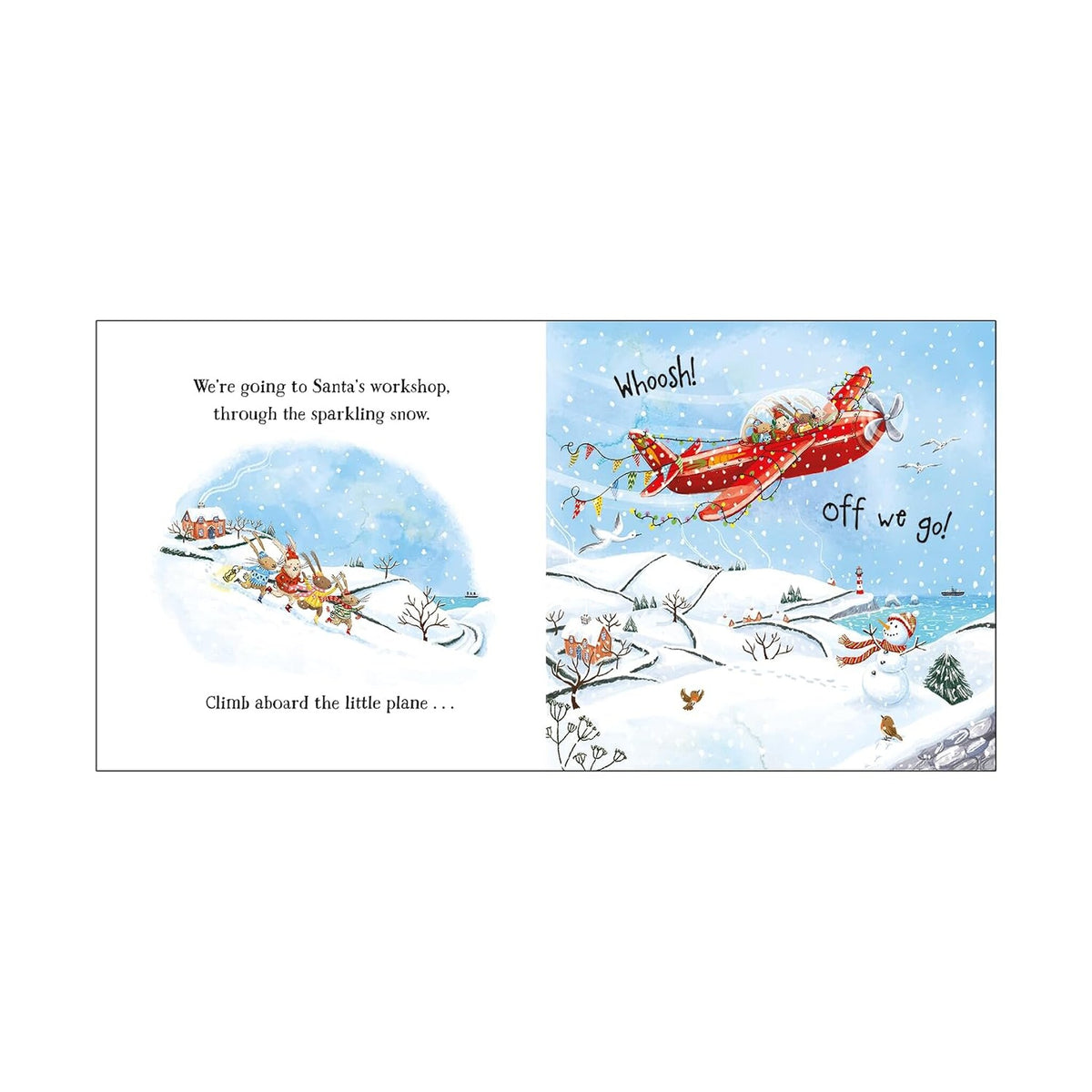 We're Going to Santa's Workshop : A Christmas Lift-the-Flap Adventure (The Bunnies of Hoppity Hill) – inside pages