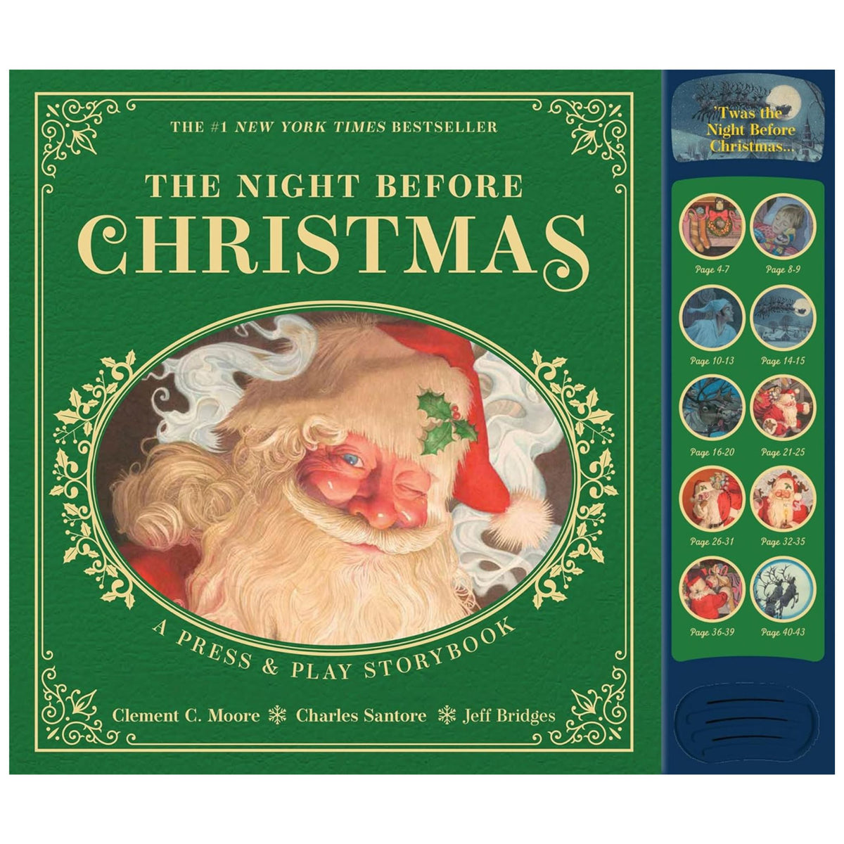 The Night Before Christmas Press and Play Storybook : The Classic Edition Hardcover Book Narrated by Jeff Bridges - My Little J