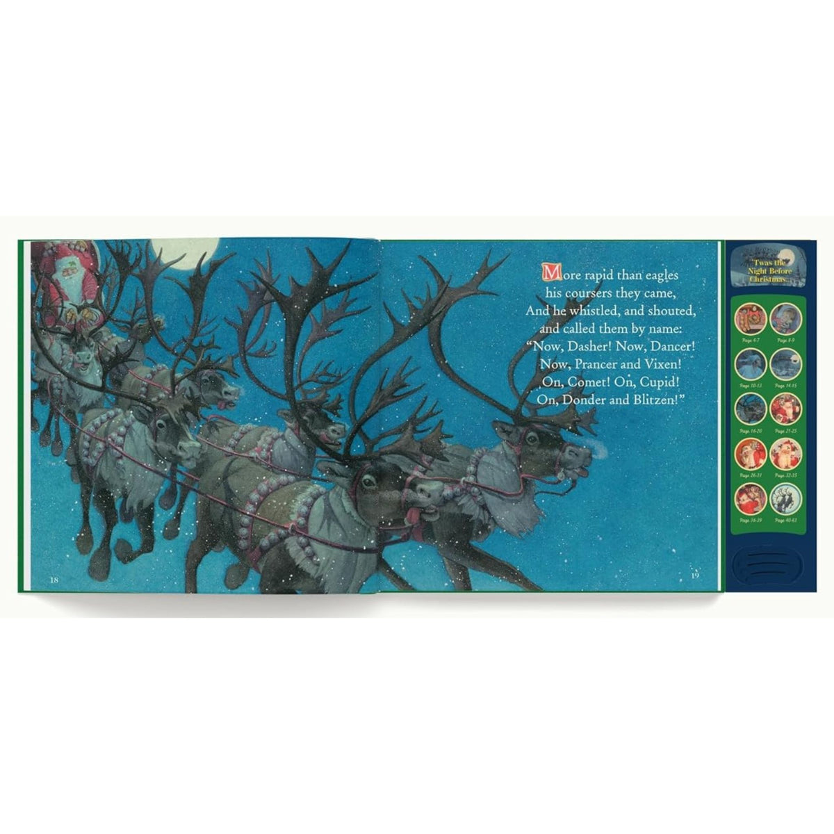 The Night Before Christmas Press and Play Storybook : The Classic Edition Hardcover Book Narrated by Jeff Bridges - My Little J