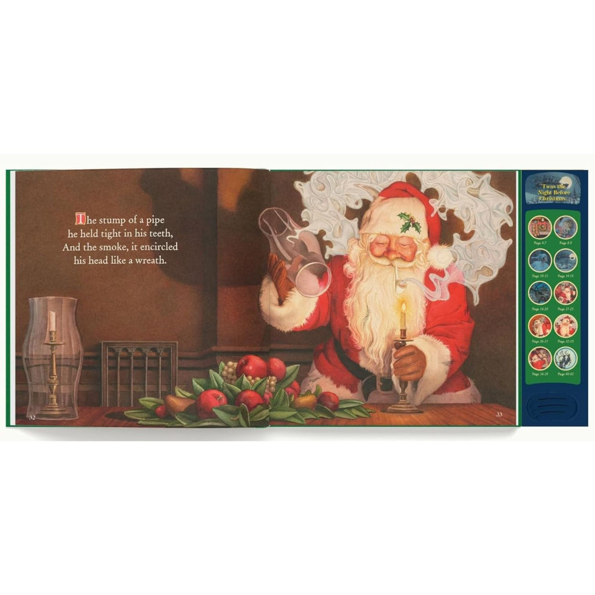 The Night Before Christmas Press and Play Storybook : The Classic Edition Hardcover Book Narrated by Jeff Bridges - My Little J