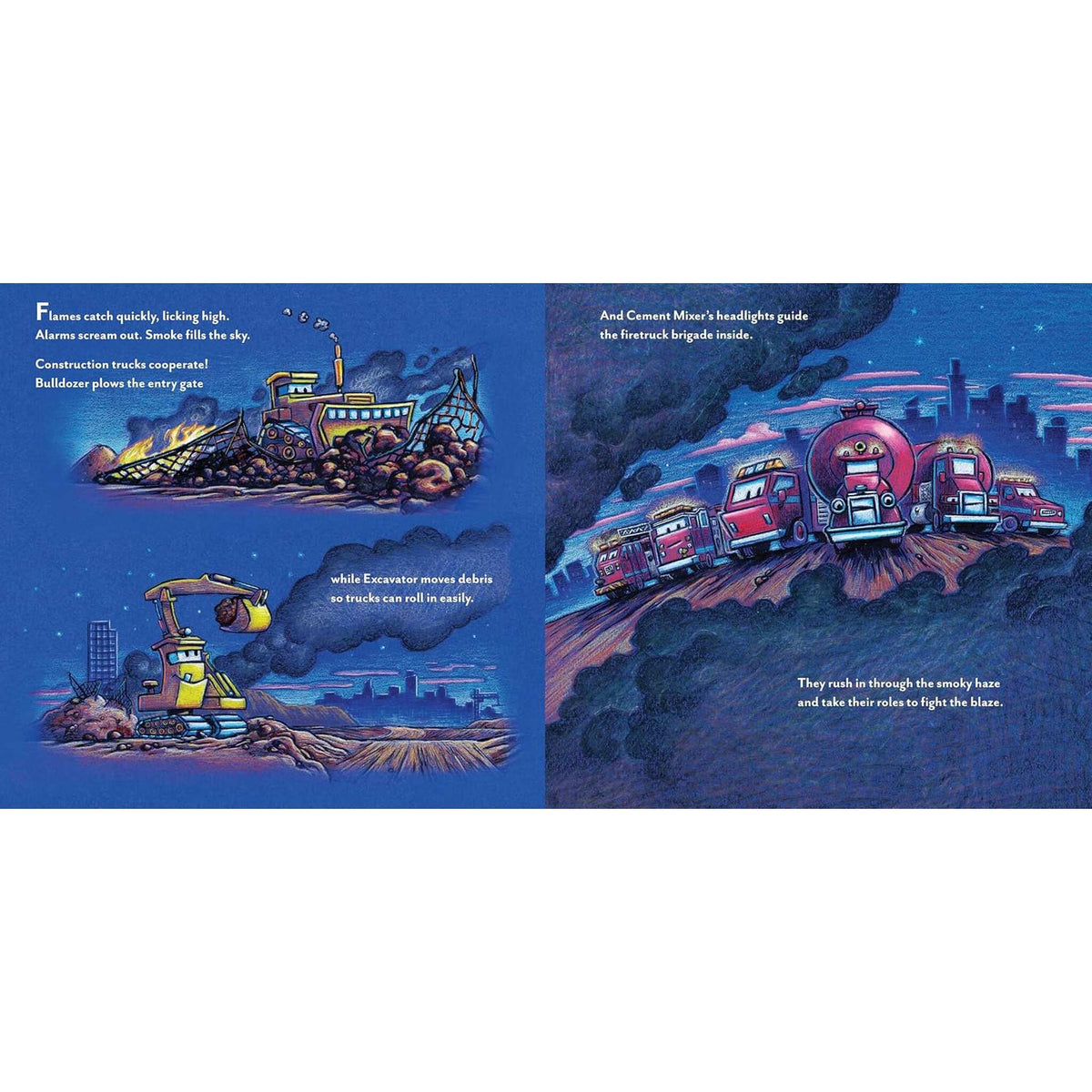 Construction Site Firefight – inside pages