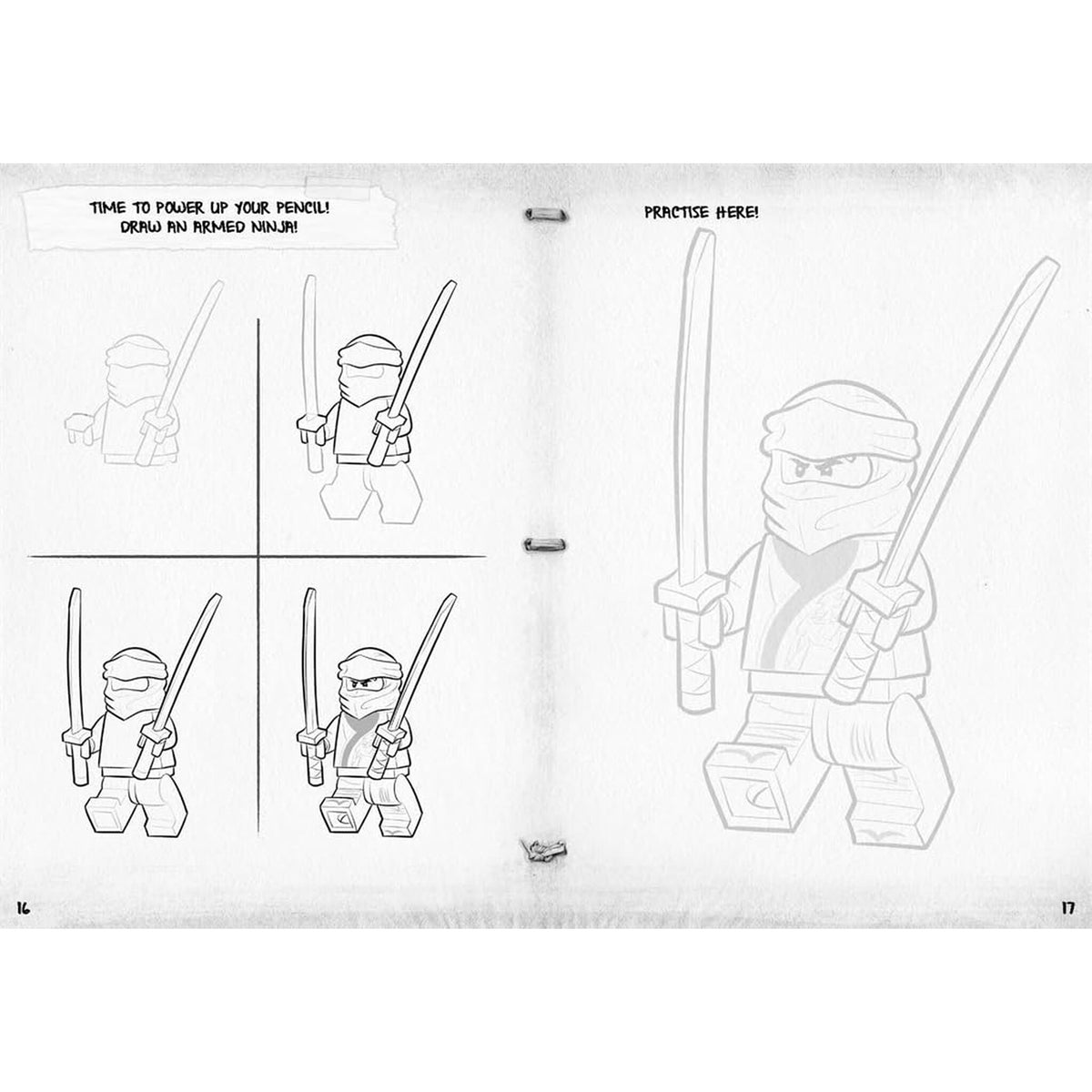 LEGO® NINJAGO®: How to Draw (with Master Wu minifigure) – inside pages