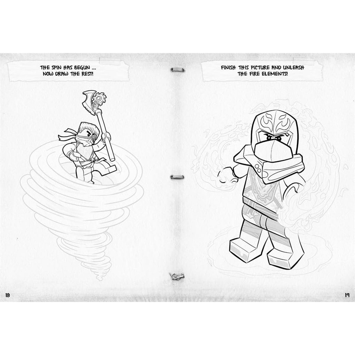 LEGO® NINJAGO®: How to Draw (with Master Wu minifigure) – inside pages