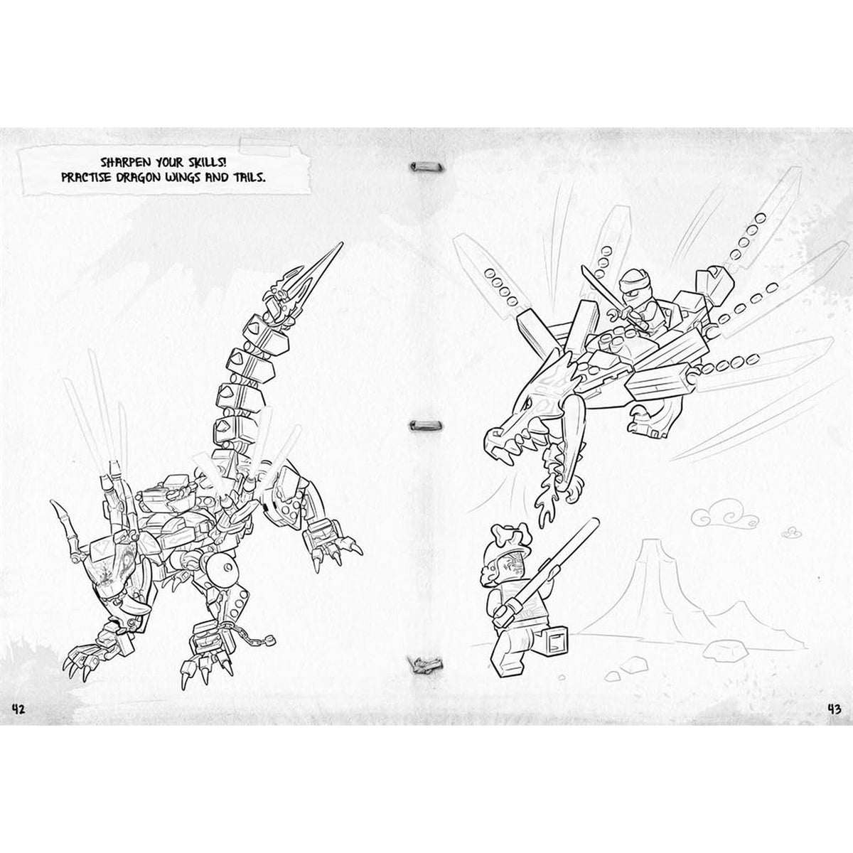 LEGO® NINJAGO®: How to Draw (with Master Wu minifigure) – inside pages