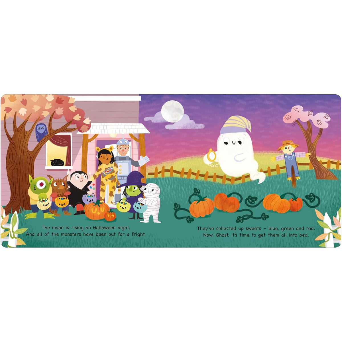 Night Night Ghost : A glow in the dark Halloween bedtime book – inside pages