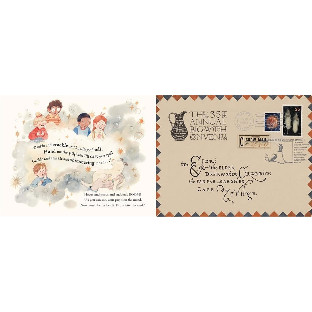 Letters from the Witch Cackle Crackle : With Five Spells to Pull Out and Keep – inside pages