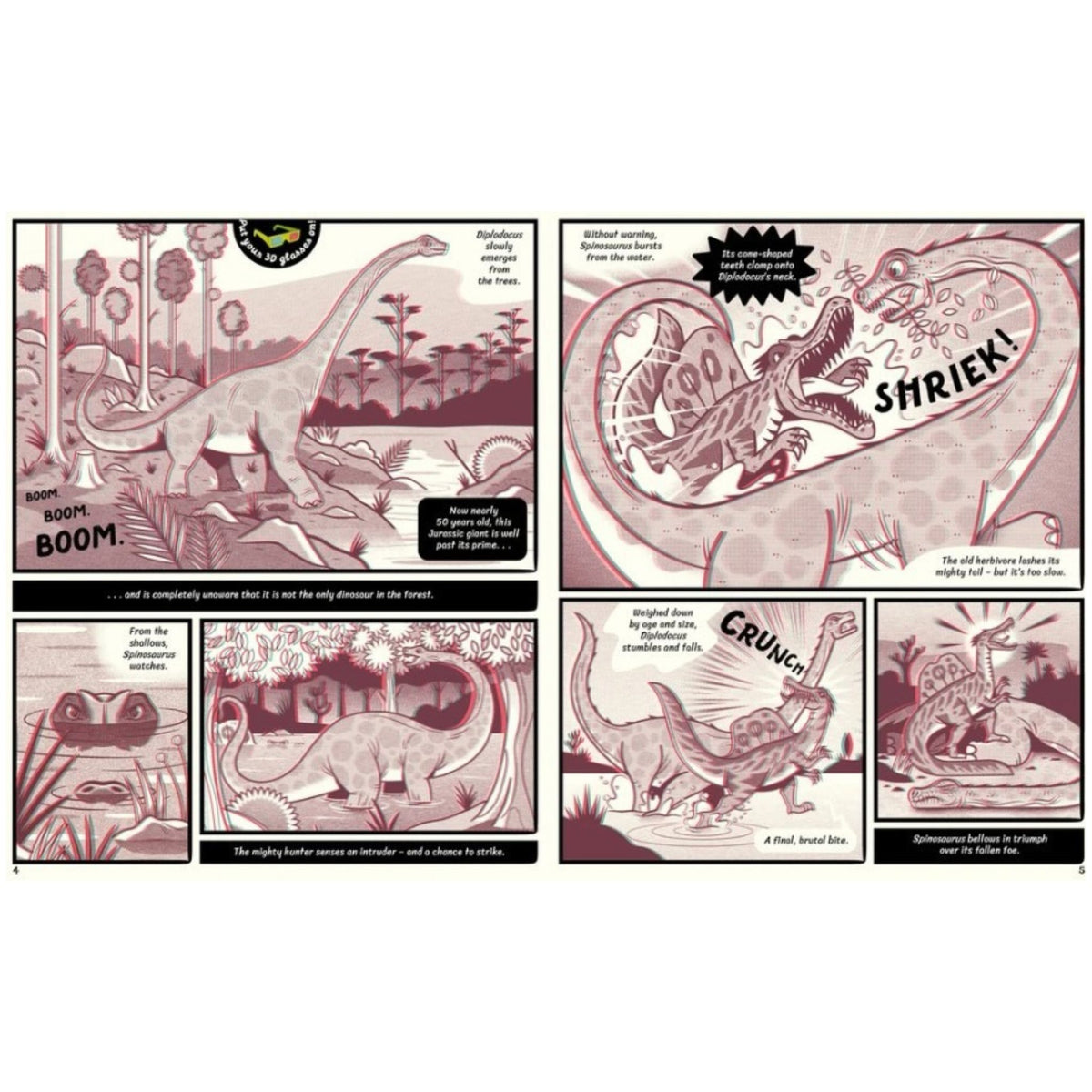 3D Dino Rumble : Watch Who Wins In 3D With Two Pairs Of Glasses