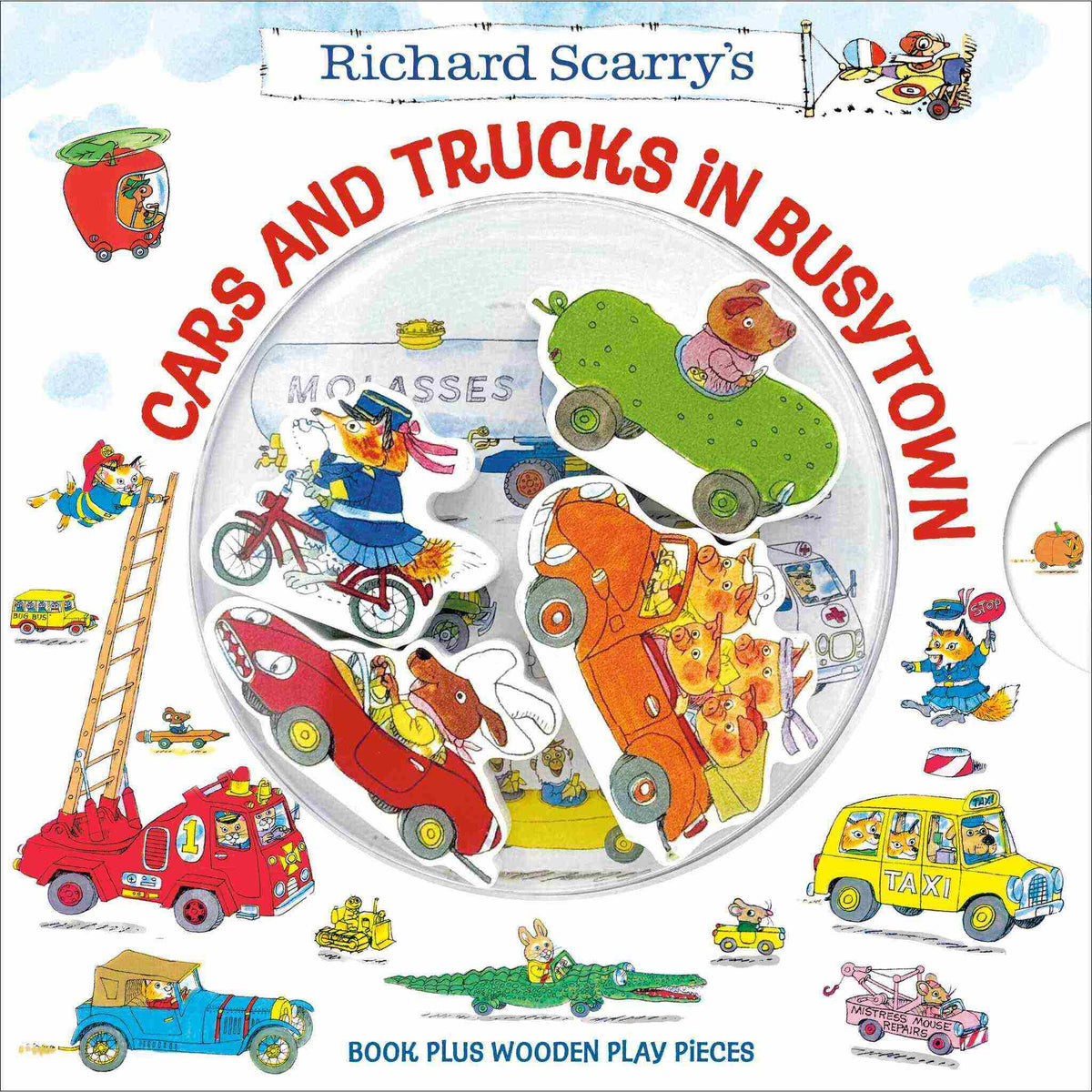 Richard Scarry's Cars and Trucks in Busytown : Book Plus Wooden Play Pieces