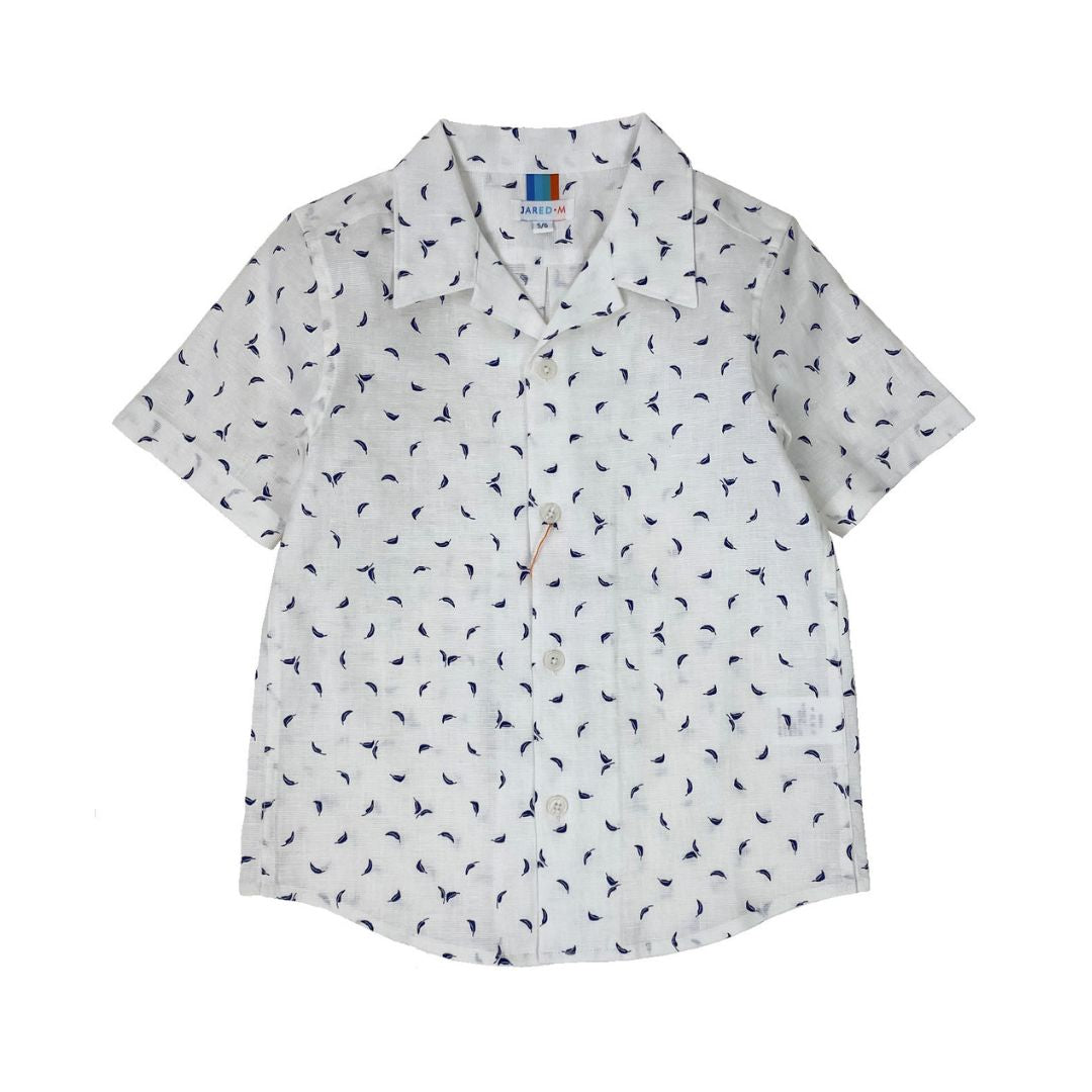 Boys SS Camp Shirt - Bluefern - My Little J
