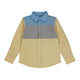 Boys LS Spread Collar Color Block Shirt - My Little J