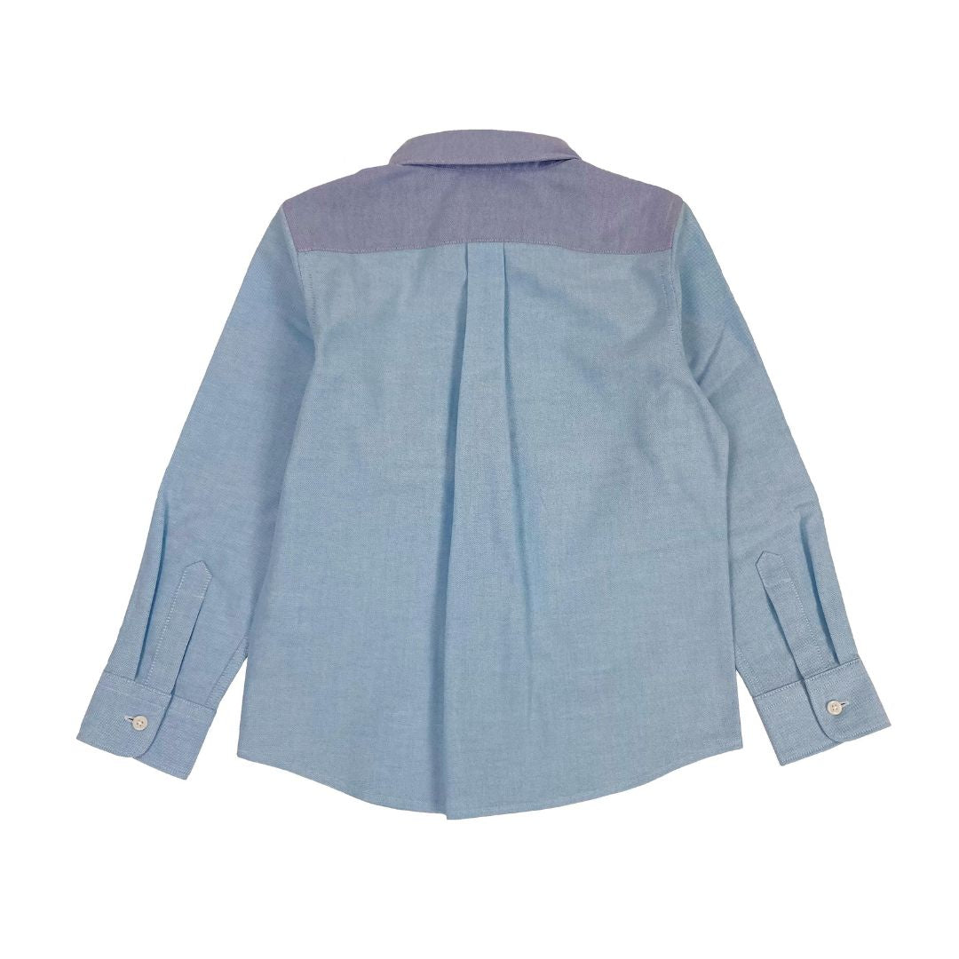 Boys LS Spread Collar Color Block Shirt - My Little J