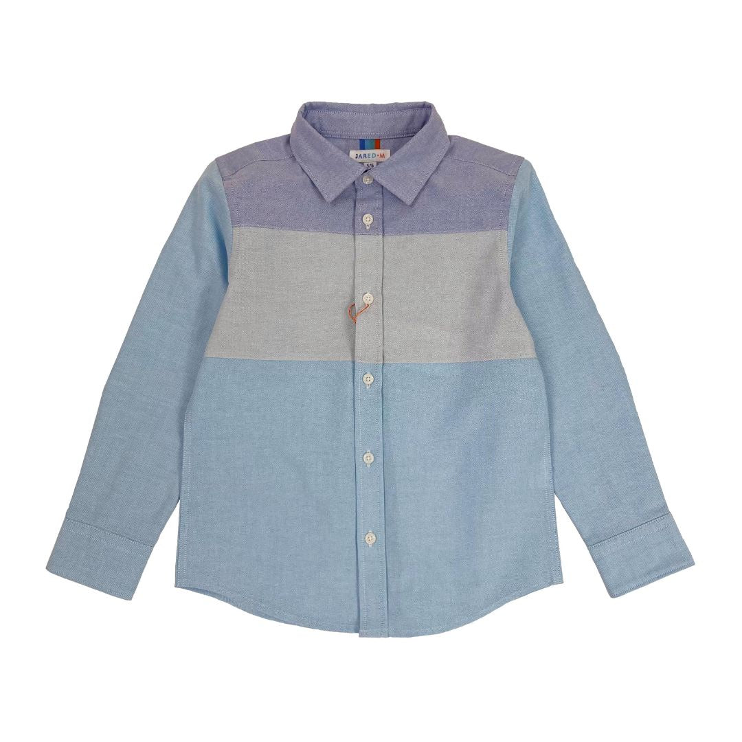 Boys LS Spread Collar Color Block Shirt - My Little J