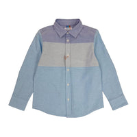 Boys LS Spread Collar Color Block Shirt - My Little J