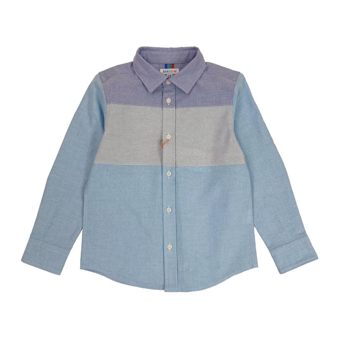 Boys LS Spread Collar Color Block Shirt - My Little J