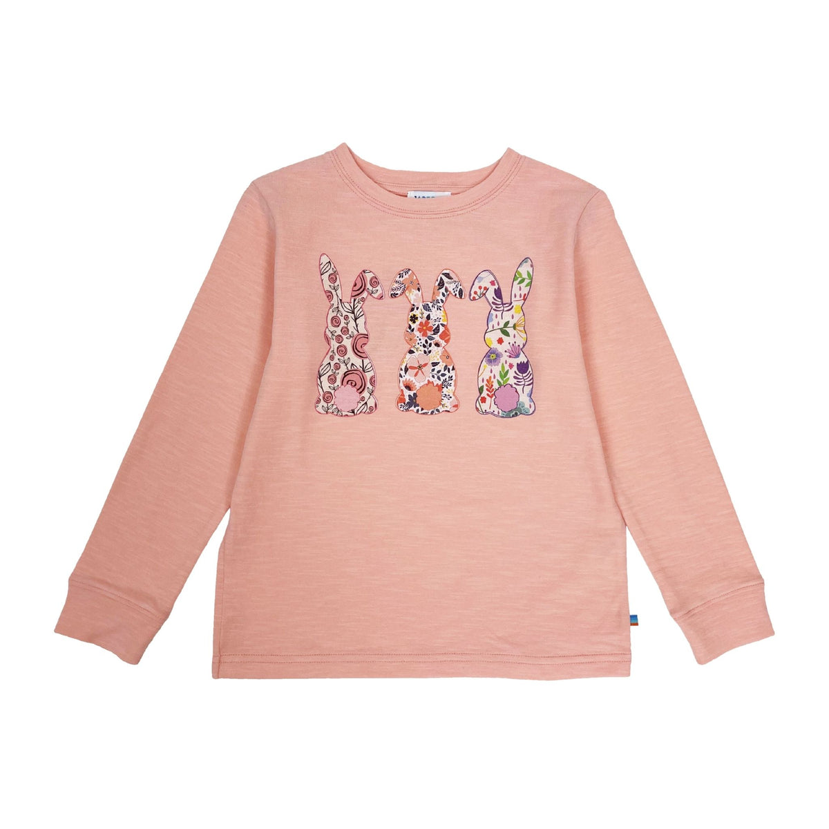 Girls LS Crew Neck Prints Tee - Rabbit Hiding