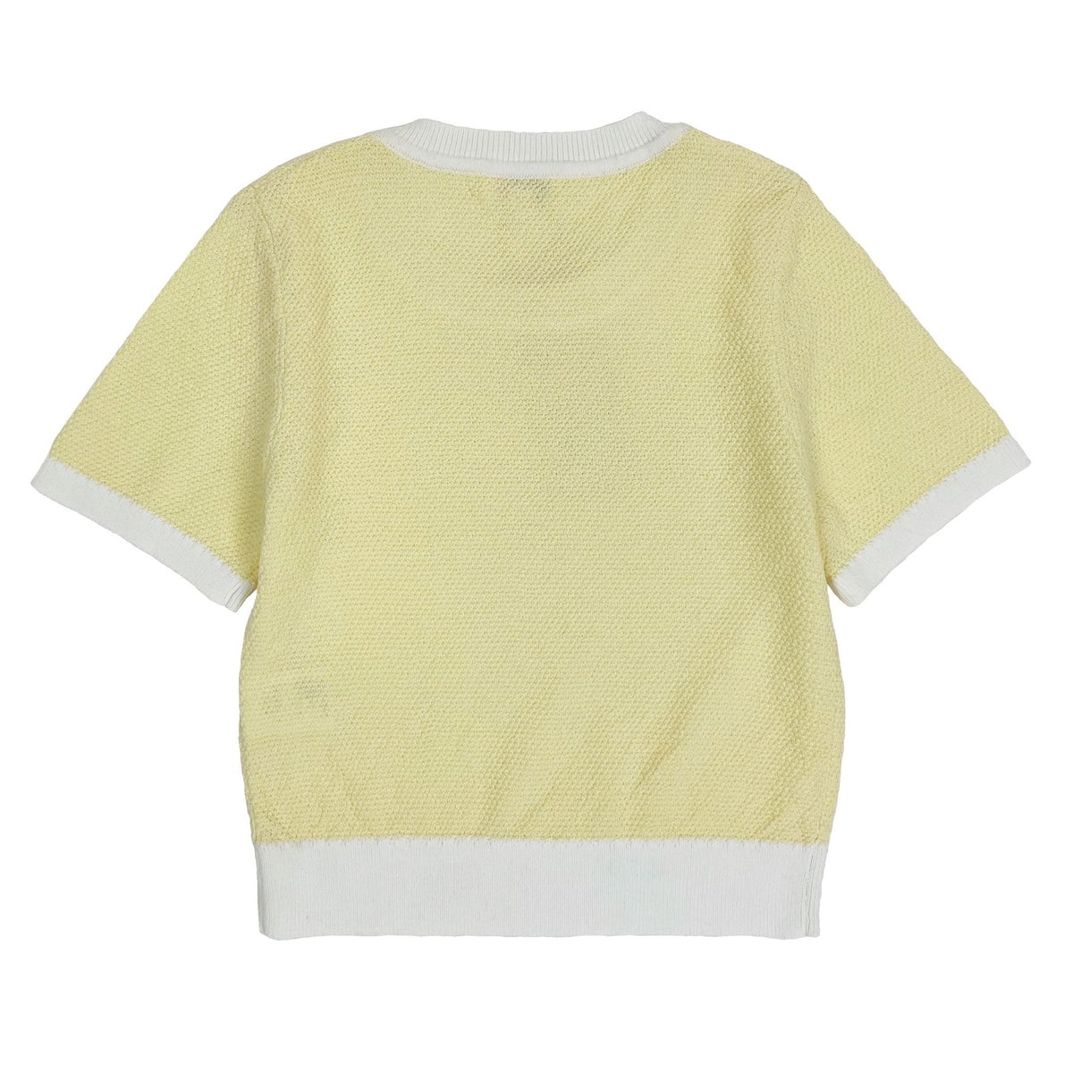 Girls SS Crew Neck Contrast Collar Knit Top