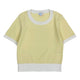 Girls SS Crew Neck Contrast Collar Knit Top