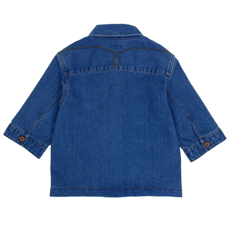Boys 3/4 Sleeve Overshirt - Denim