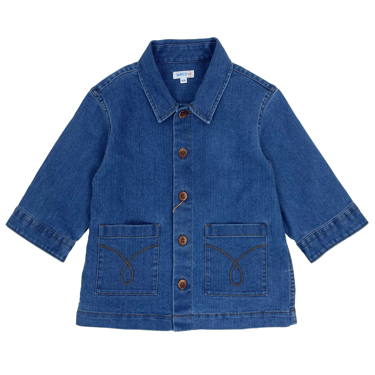 Boys 3/4 Sleeve Overshirt - Denim