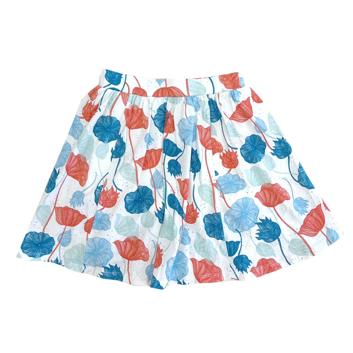 Girl's Print Scooter Skirt - Water Lilies