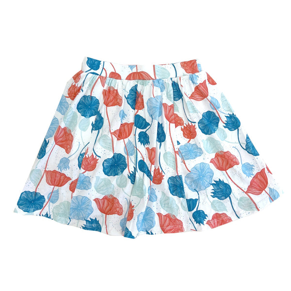 Girl's Print Scooter Skirt - Water Lilies