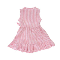 Girl's - Bella Dress - Striped Linen
