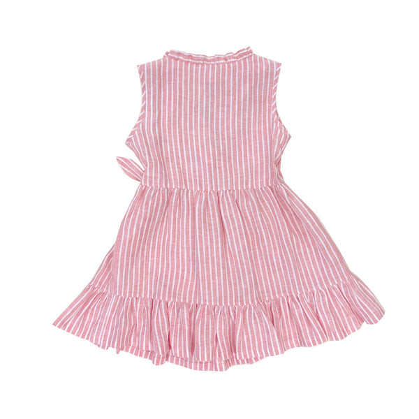 Girl's - Bella Dress - Striped Linen