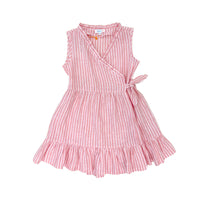 Girl's - Bella Dress - Striped Linen
